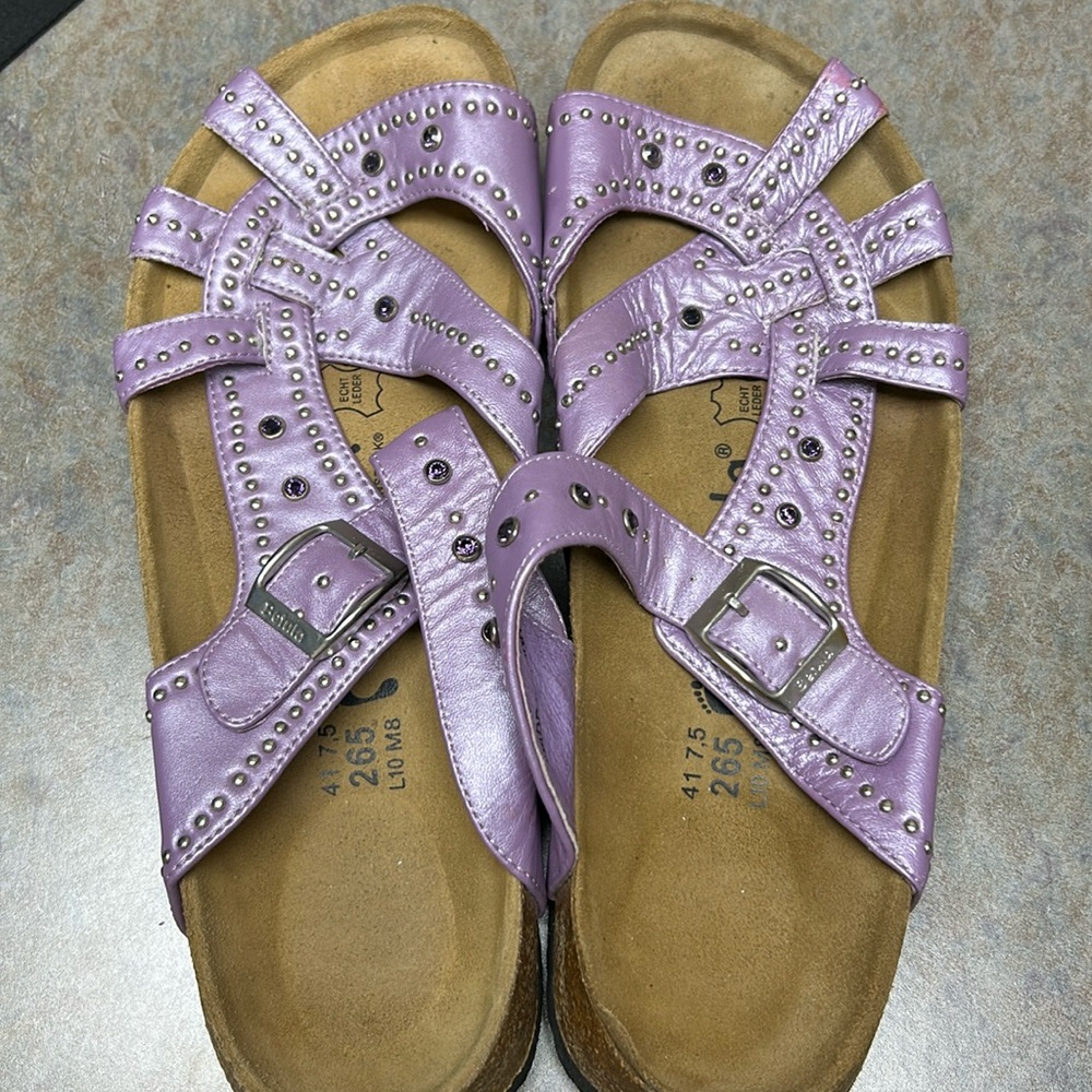Purple gem stone sandals